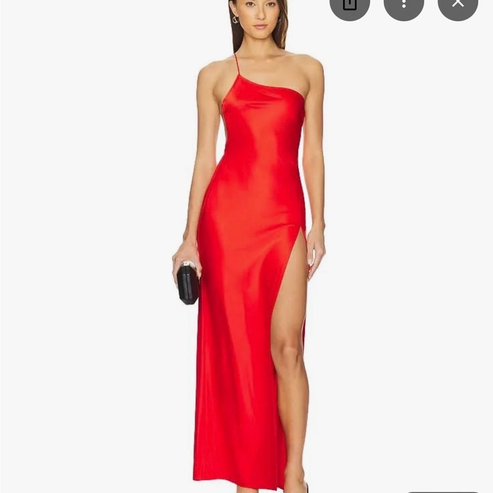 SUPERDOWN Elegant Red One-Shoulder Dress